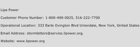 Lipa Power Phone Number Customer Service