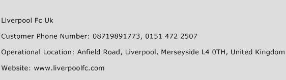 Liverpool Fc Uk Phone Number Customer Service