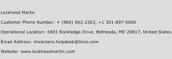 Lockheed Martin Phone Number Customer Service