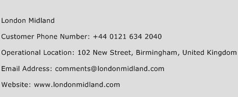 London Midland Phone Number Customer Service