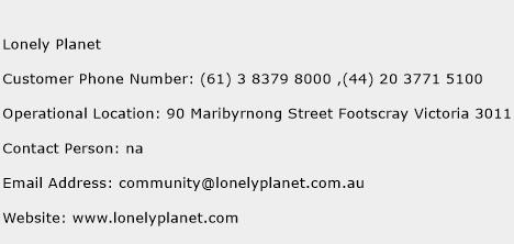Lonely Planet Phone Number Customer Service