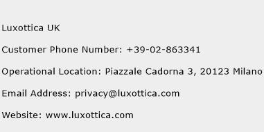 Luxottica UK Phone Number Customer Service