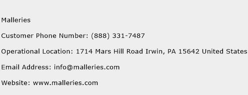 Malleries Phone Number Customer Service