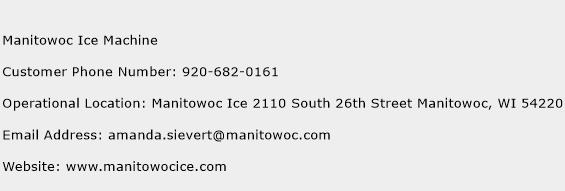 Manitowoc Ice Machine Phone Number Customer Service
