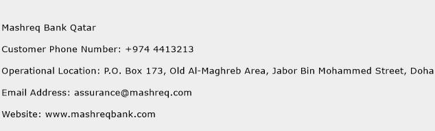 Mashreq Bank Qatar Phone Number Customer Service