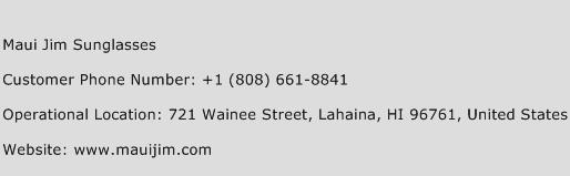 Maui Jim Sunglasses Phone Number Customer Service