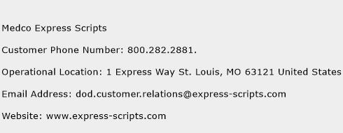 Medco Express Scripts Phone Number Customer Service