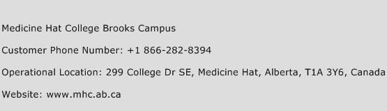 Medicine Hat College Brooks Campus Phone Number Customer Service