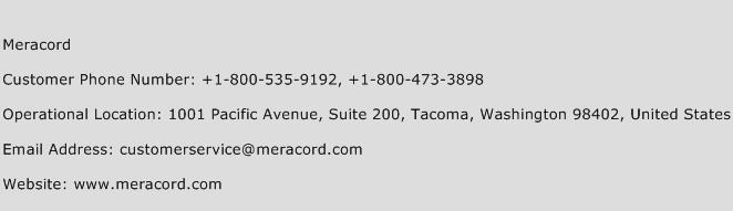 Meracord Phone Number Customer Service