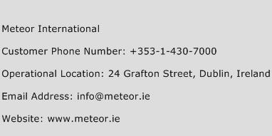Meteor International Phone Number Customer Service