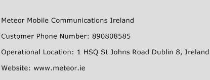 Meteor Mobile Communications Ireland Phone Number Customer Service