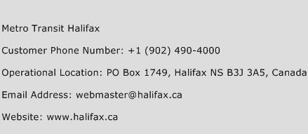 Metro Transit Halifax Phone Number Customer Service