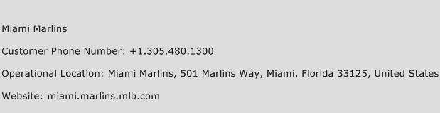 Miami Marlins Phone Number Customer Service