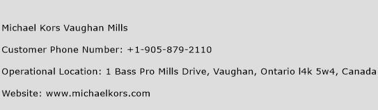 Michael Kors Vaughan Mills Phone Number Customer Service