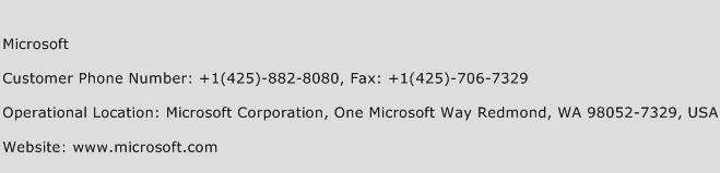 Microsoft Phone Number Customer Service
