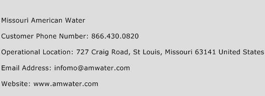 Missouri American Water Phone Number Customer Service