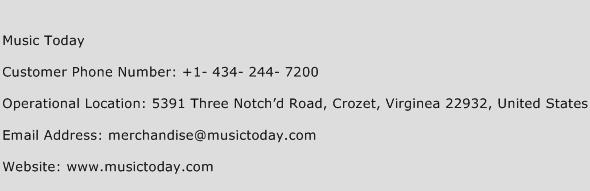 Music Today Phone Number Customer Service