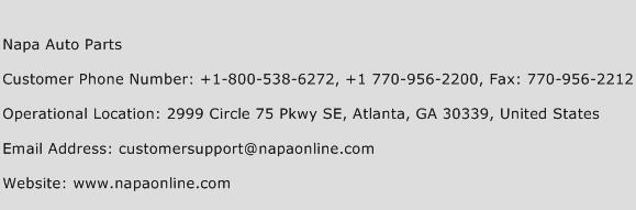 Napa Auto Parts Phone Number Customer Service