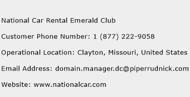National Car Rental Emerald Club Phone Number Customer Service