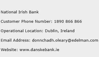 National Irish Bank Phone Number Customer Service