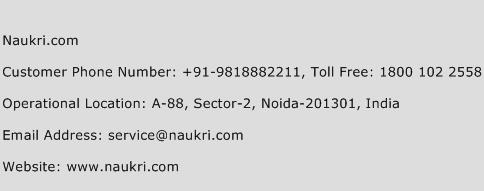 Naukri.com Phone Number Customer Service