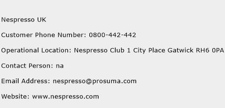 Nespresso UK Phone Number Customer Service