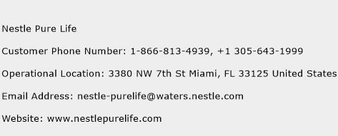 Nestle Pure Life Phone Number Customer Service