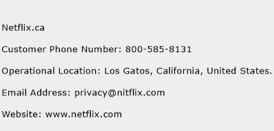 Netflix.ca Phone Number Customer Service