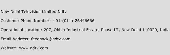 New Delhi Television Limited Ndtv Phone Number Customer Service