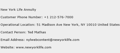 New York Life Annuity Phone Number Customer Service