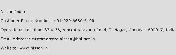 Nissan India Phone Number Customer Service