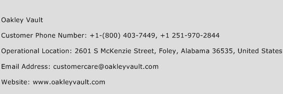 Oakley Vault Phone Number Customer Service