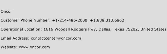 Oncor Phone Number Customer Service