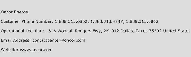 Oncor Energy Phone Number Customer Service