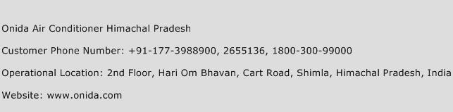 Onida Air Conditioner Himachal Pradesh Phone Number Customer Service