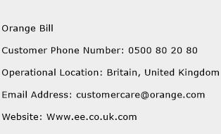 Orange Bill Phone Number Customer Service