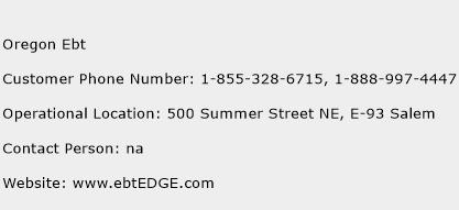 Oregon Ebt Phone Number Customer Service