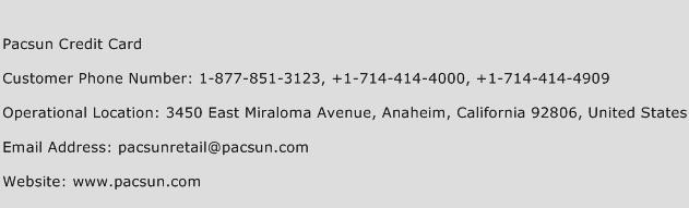 Pacsun Credit Card Phone Number Customer Service