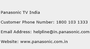 Panasonic TV India Phone Number Customer Service