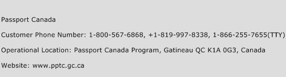 Passport Canada Phone Number Customer Service