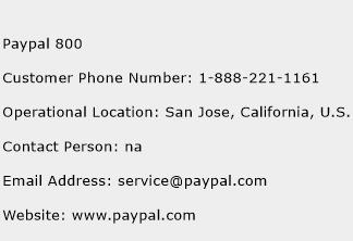 Paypal 800 Phone Number Customer Service