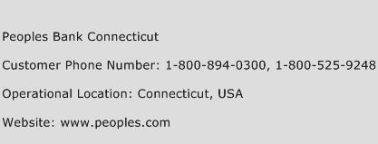 Peoples Bank Connecticut Phone Number Customer Service