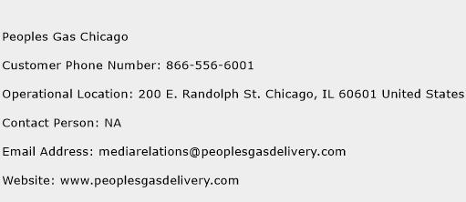 Peoples Gas Chicago Phone Number Customer Service