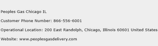 Peoples Gas Chicago IL Phone Number Customer Service
