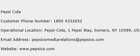Pepsi Cola Phone Number Customer Service
