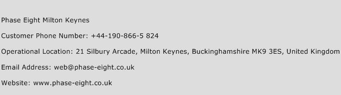 Phase Eight Milton Keynes Phone Number Customer Service