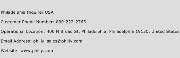 Philadelphia Inquirer USA Phone Number Customer Service