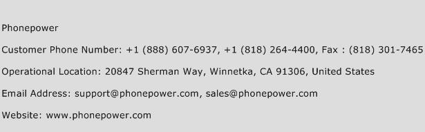 Phonepower Phone Number Customer Service