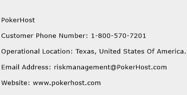 PokerHost Phone Number Customer Service