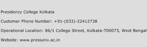Presidency College Kolkata Phone Number Customer Service